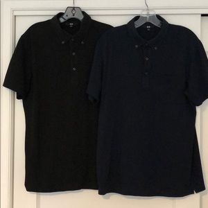 2 Men’s Uniqlo slim fit polos size L